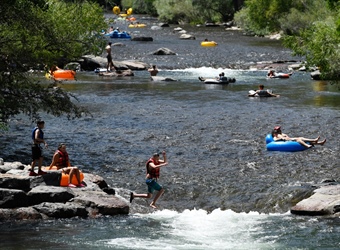 Golden eyes tubing reservation system on Clear Creek to manage swelling...