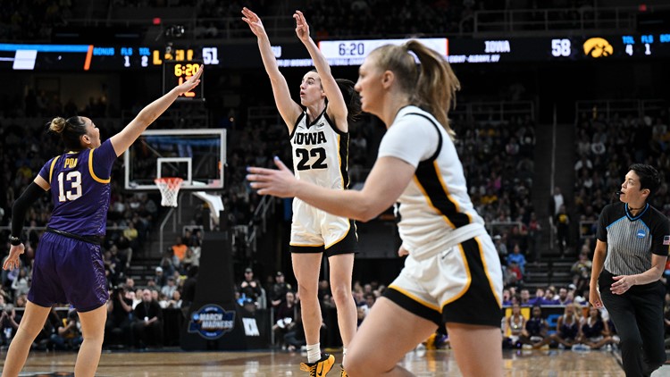 Caitlin Clark scores 41 points, Iowa knocks defending champion LSU out of women's NCAA Tournament