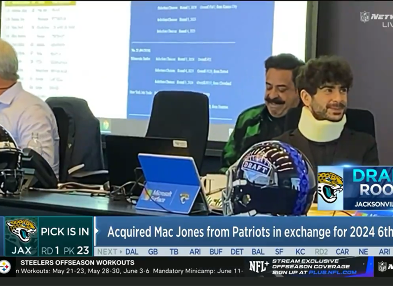 Why Jaguars executive, AEW president Tony Khan is in a neck brace at the NFL draft