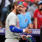 Phillies' Bryce Harper ejected after striking out in first inning against Rockies