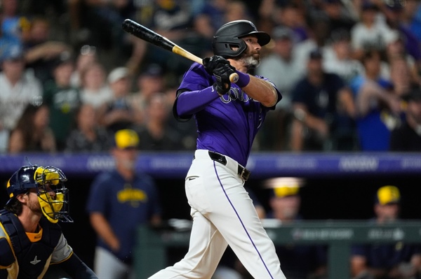 Rockies walk-off Brewers behind Jake Cave’s 10th-inning single for first consecutive victories since May