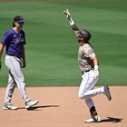 David Peralta hits a homer and robs another as the Padres beat the Rockies 10-2 for a series win