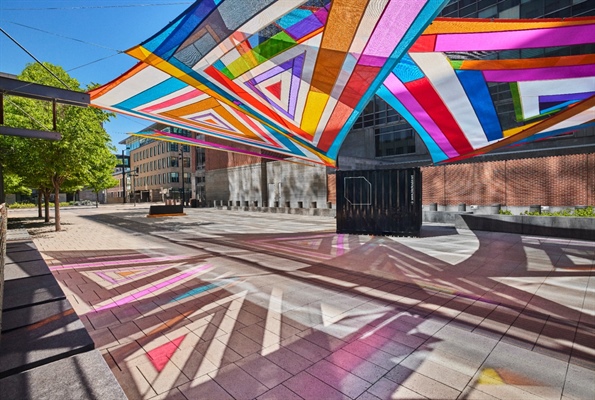 A colorful new piece of public art offers a sense of optimism and a reason to go downtown