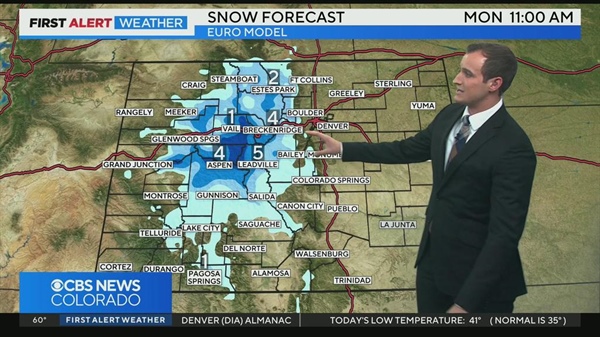 Accumulating snow expected in portions of Colorado Sunday night